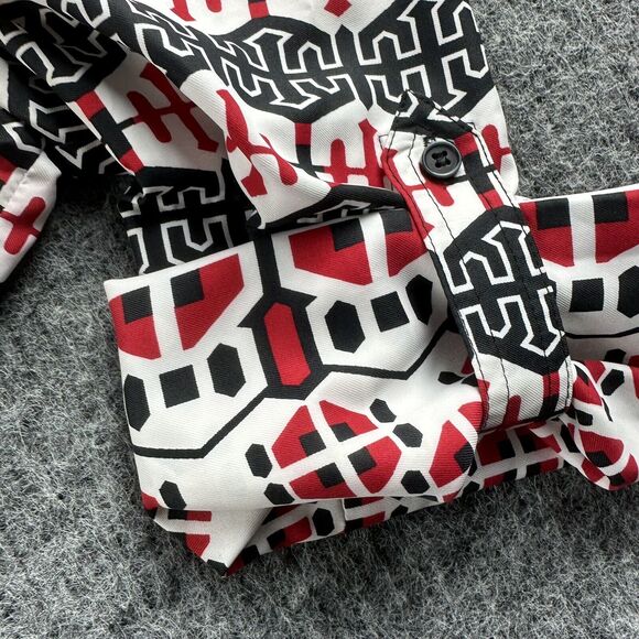 Calvin Klein Dress Womens 6 Drawstring Adjustable Waist Shirt Dress Geometric - Picture 4 of 11